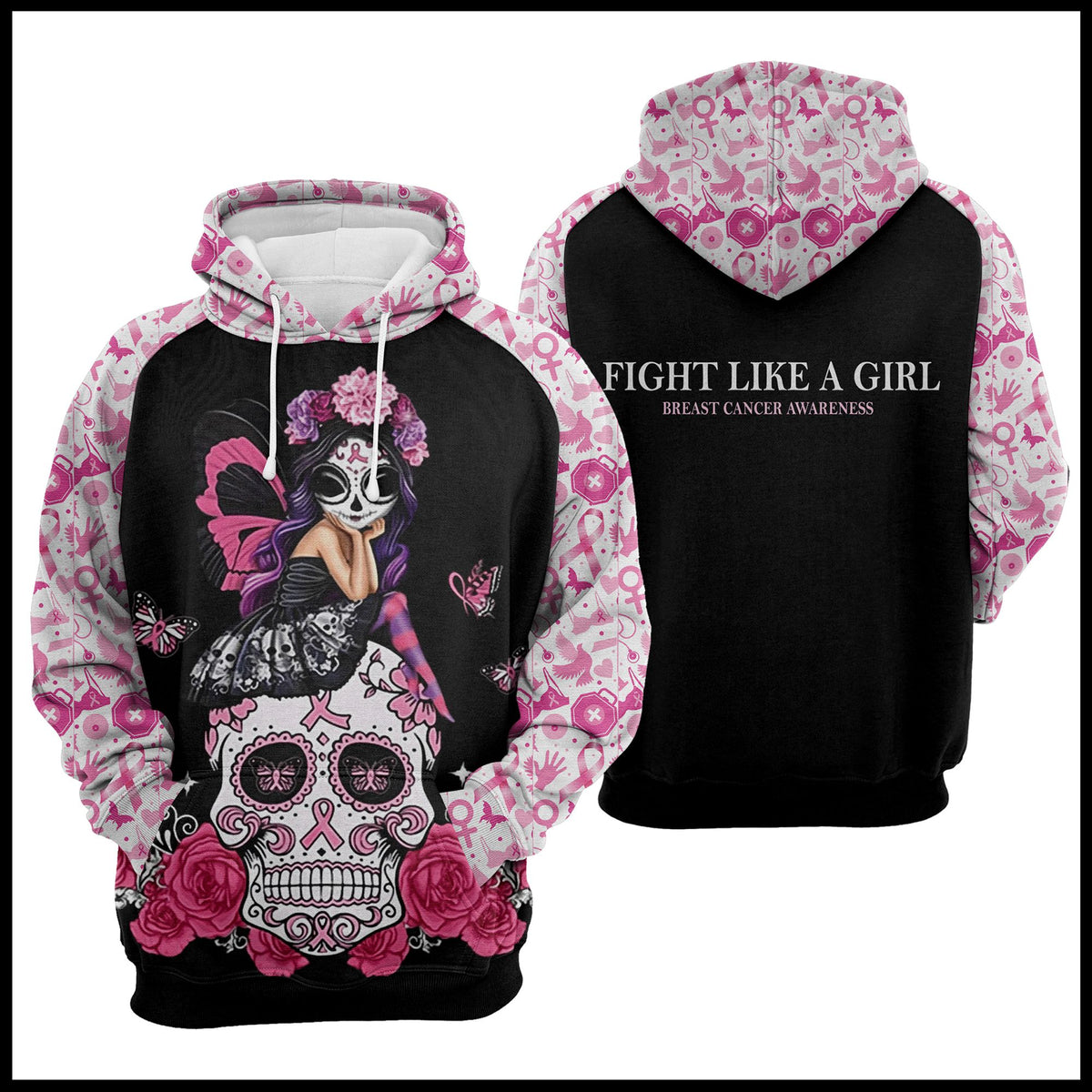 Breast Cancer Awareness Fight Like A Girl T224 - All Over Print Unisex Hoodie