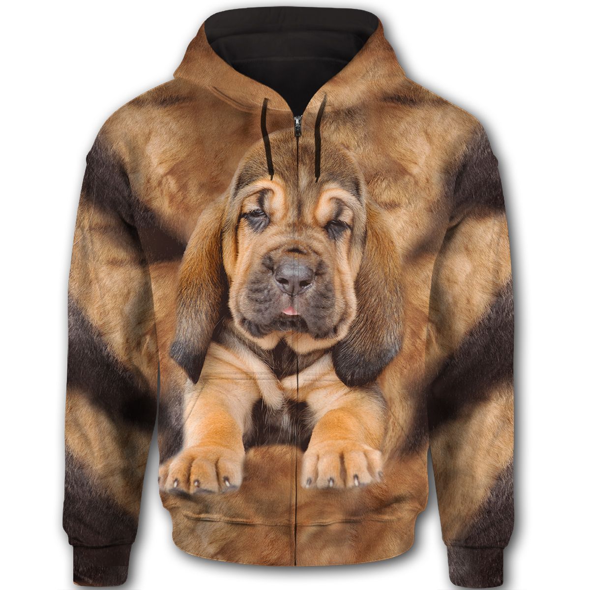 Bloodhound Cute Dog Face T294 - All Over Print Zip Hoodie