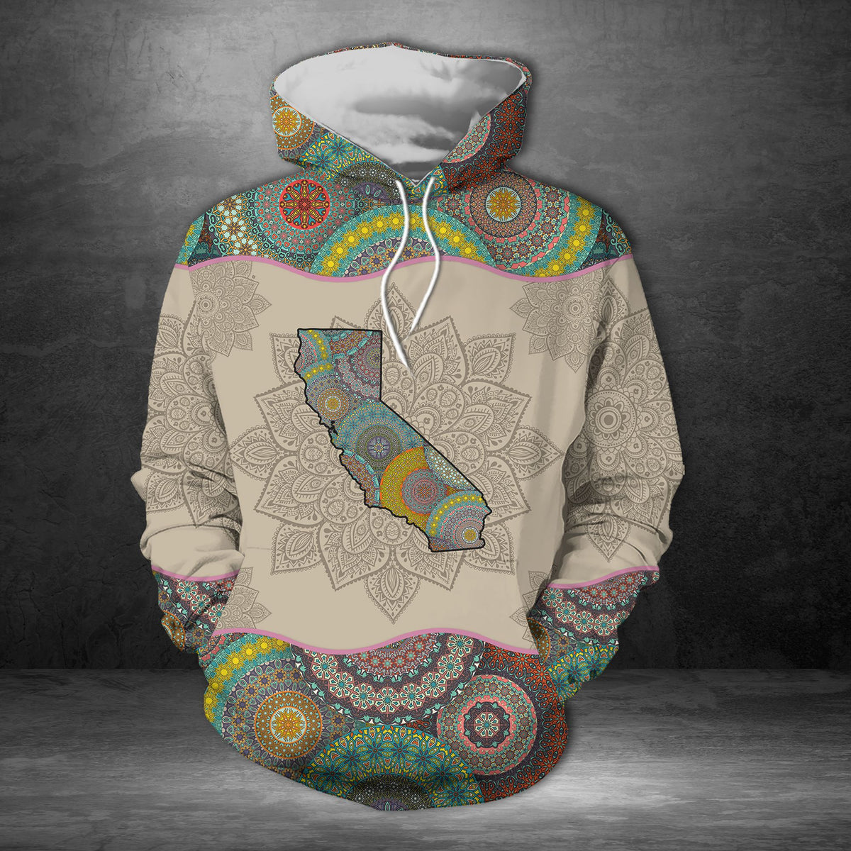 Awesome California Mandala H18504 - All Over Print Unisex Hoodie