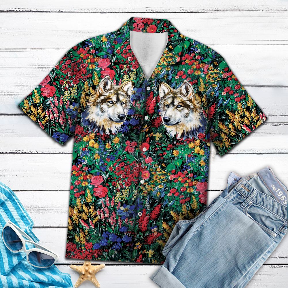 Wolf Flowers G5702 - Hawaii Shirt