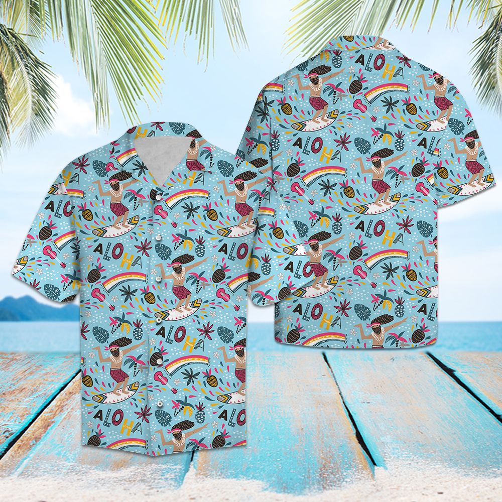 Surfing Aloha T0607 - Hawaii Shirt