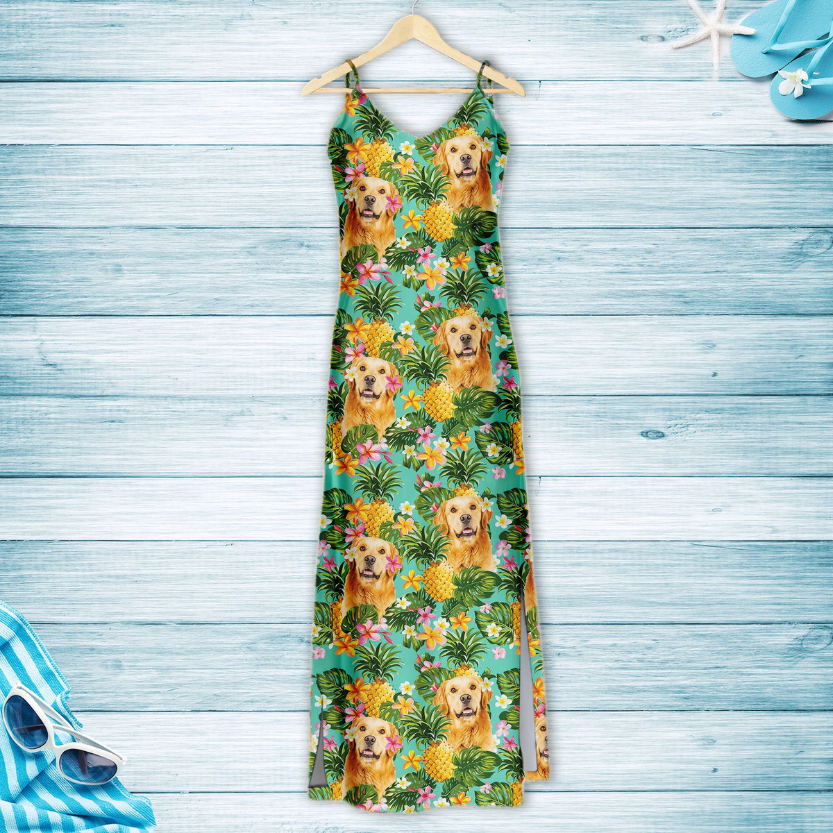 Hawaiian Golden Retriever Pineapple Tropical T1507 - Hawaii Dress