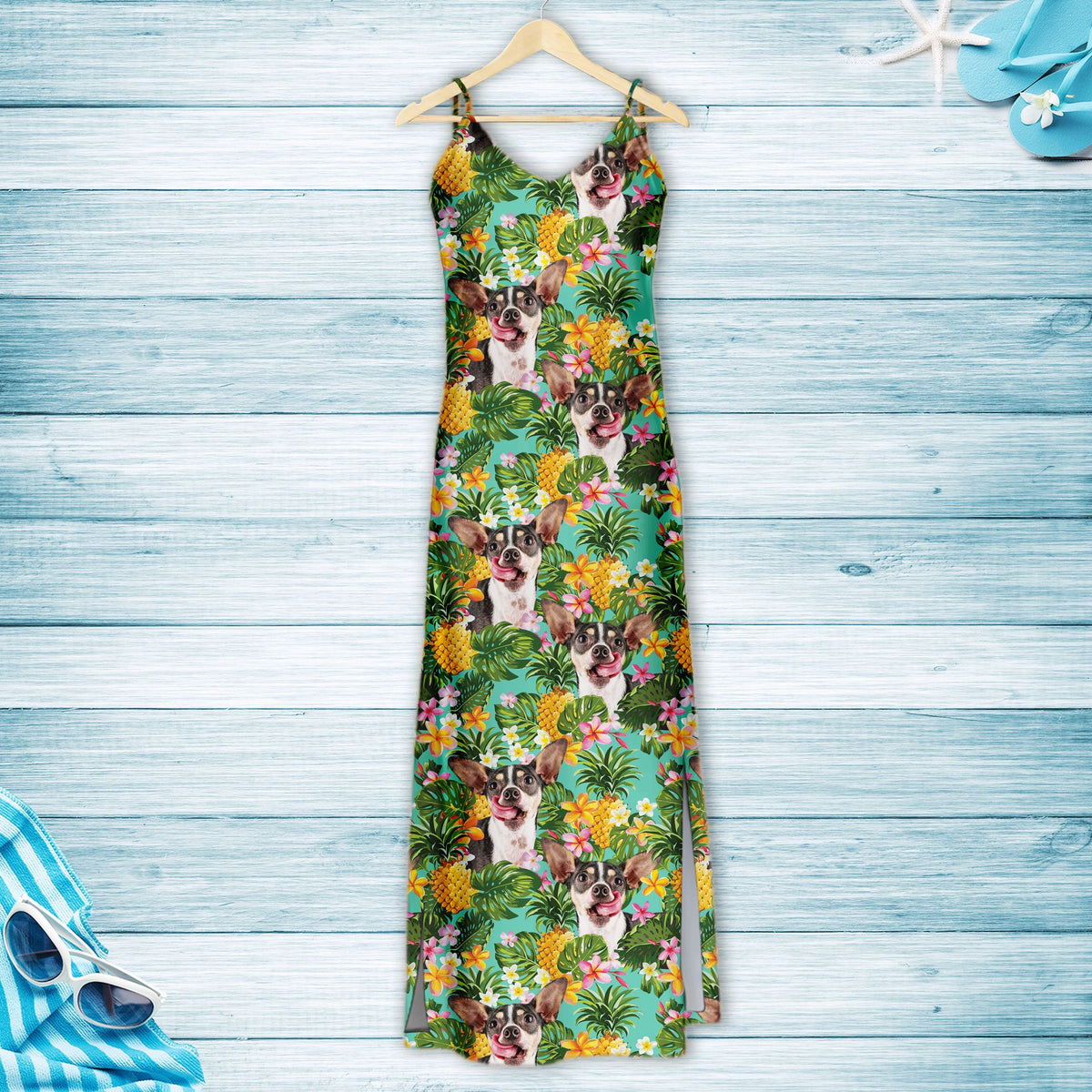 Hawaiian Tropical Pineapple Rat Terrier H157076 - Hawaii Dress