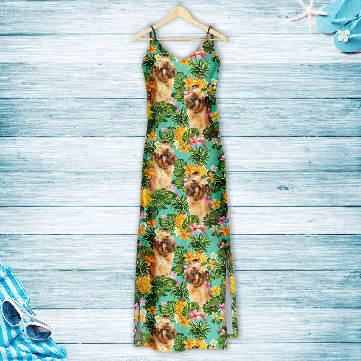 Hawaiian Tropical Pineapple Griffon Bruxellois H157079 - Hawaii Dress