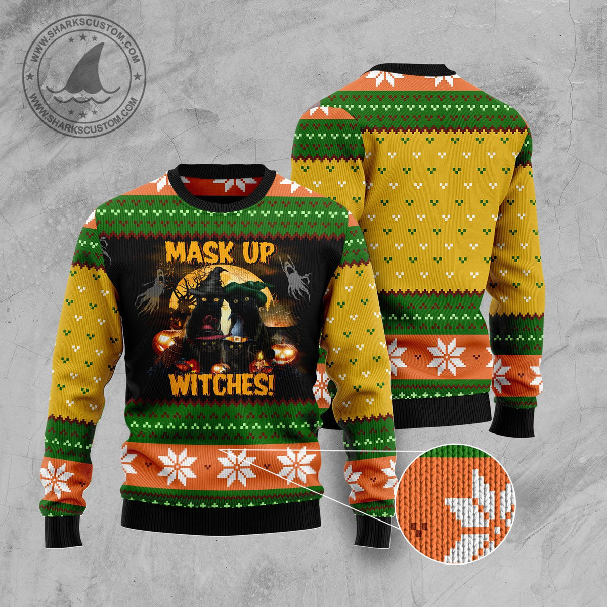 Black Cat Witches T309 Halloween Sweater