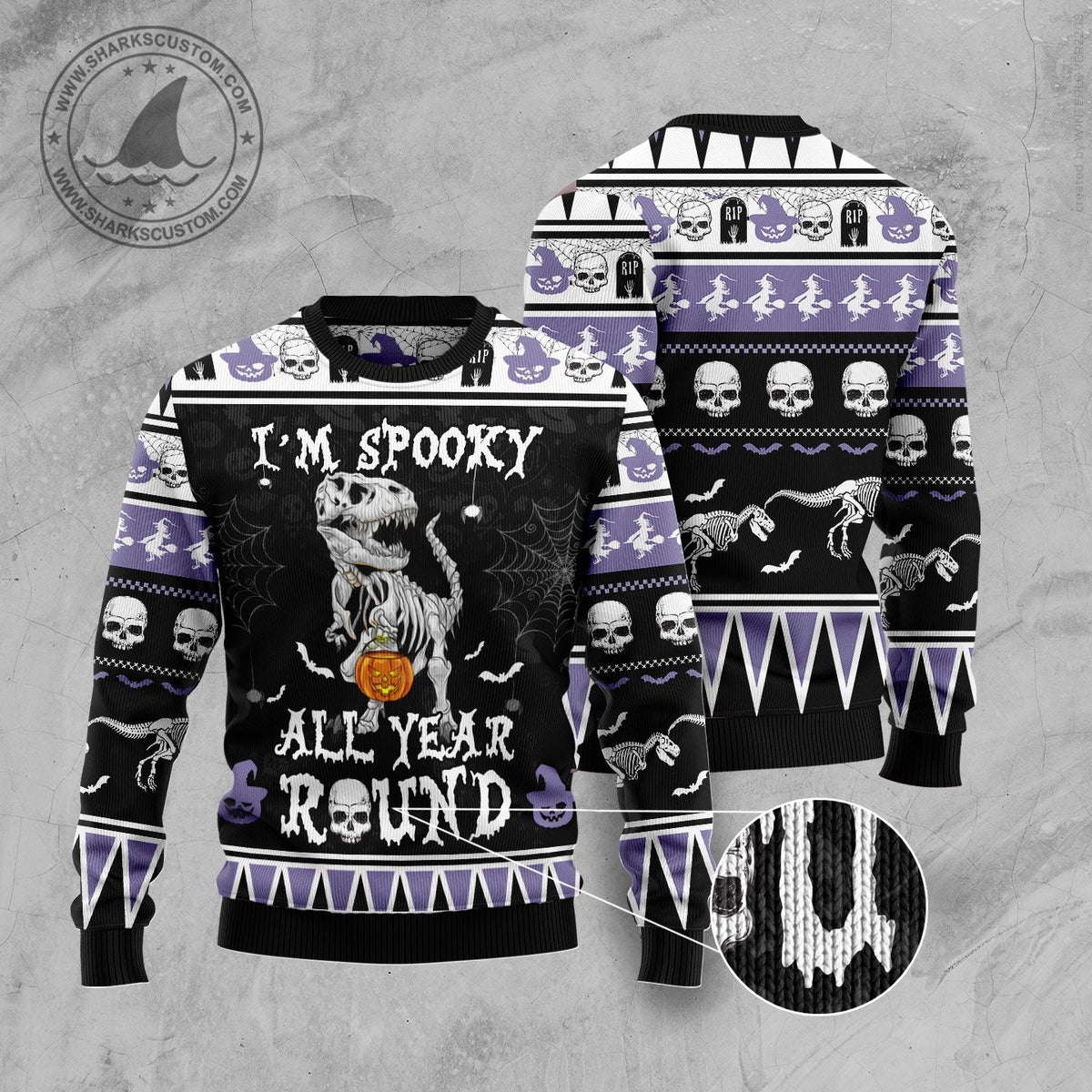 Dinosaur Spooky T110 Halloween Sweater