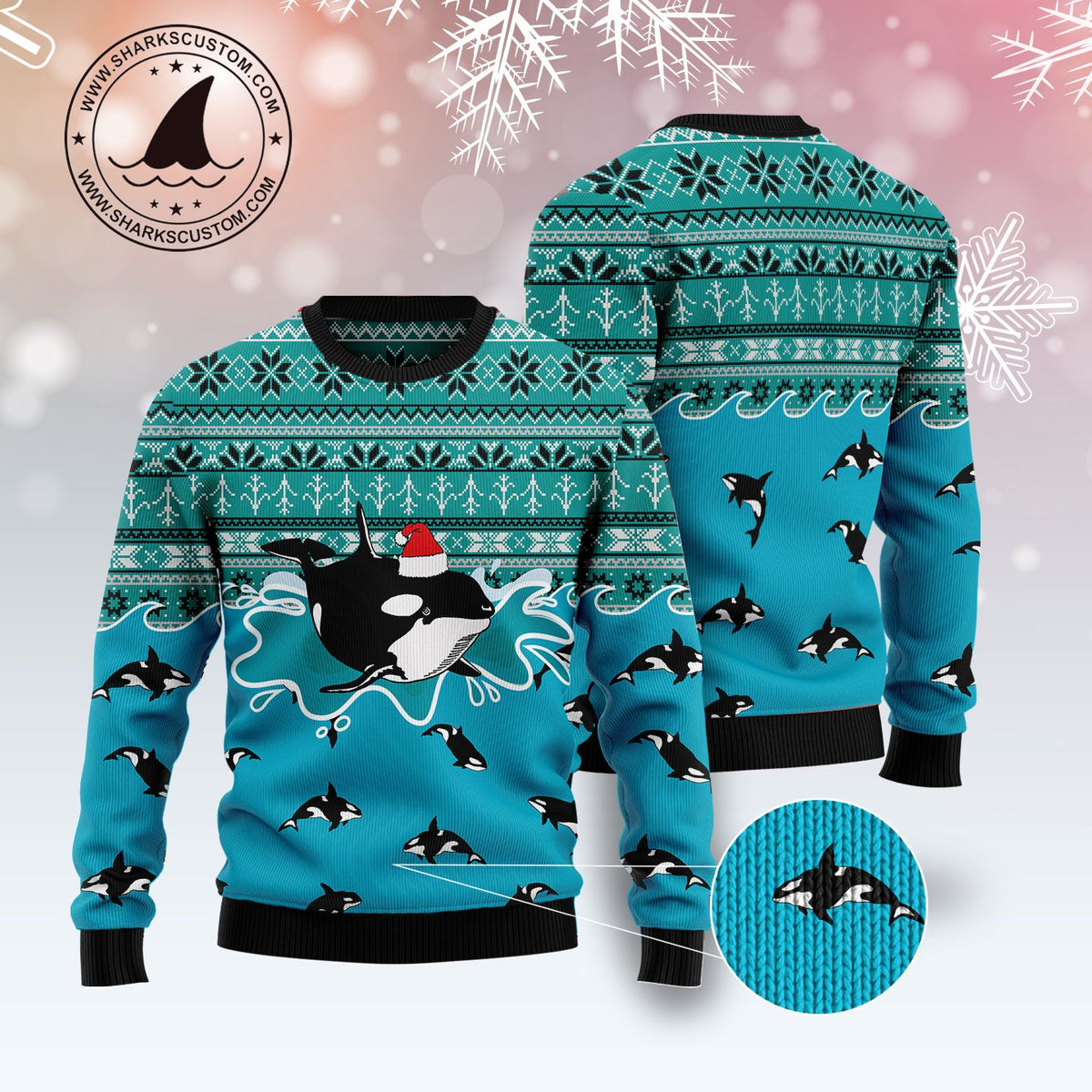 Whale Santa Claus TG5106 Ugly Christmas Sweater