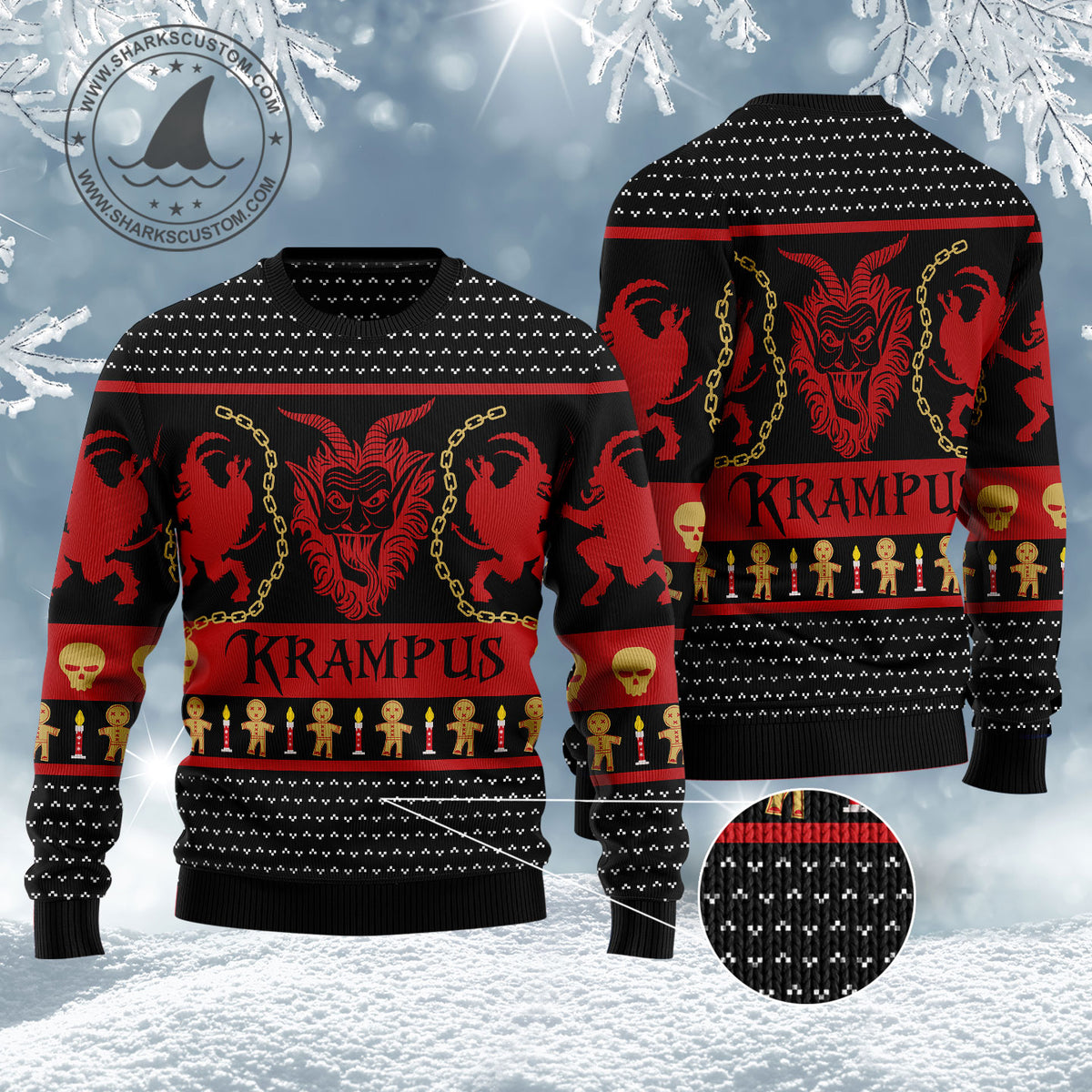 Krampus HZ120701 Ugly Christmas Sweater