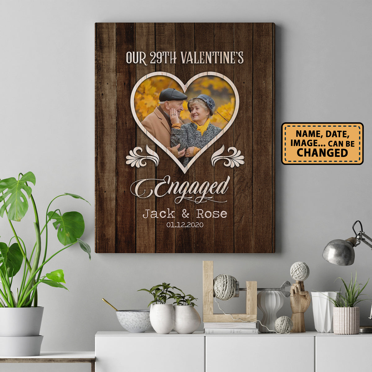 Our 29th Valentine’s Day Engaged Custom Image Anniversary Canvas