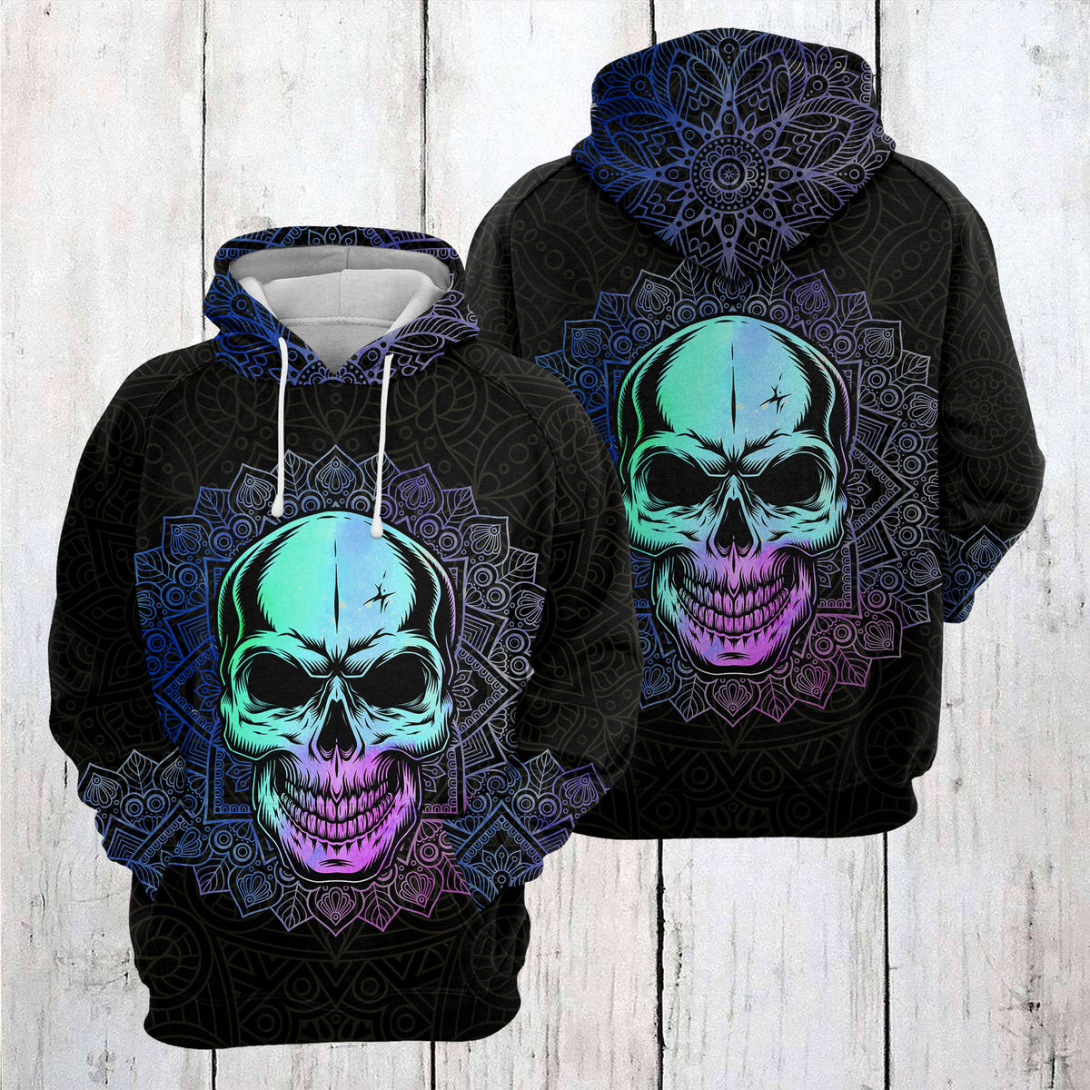 Skull Mandala Hologram TY1211 - All Over Print Unisex Hoodie
