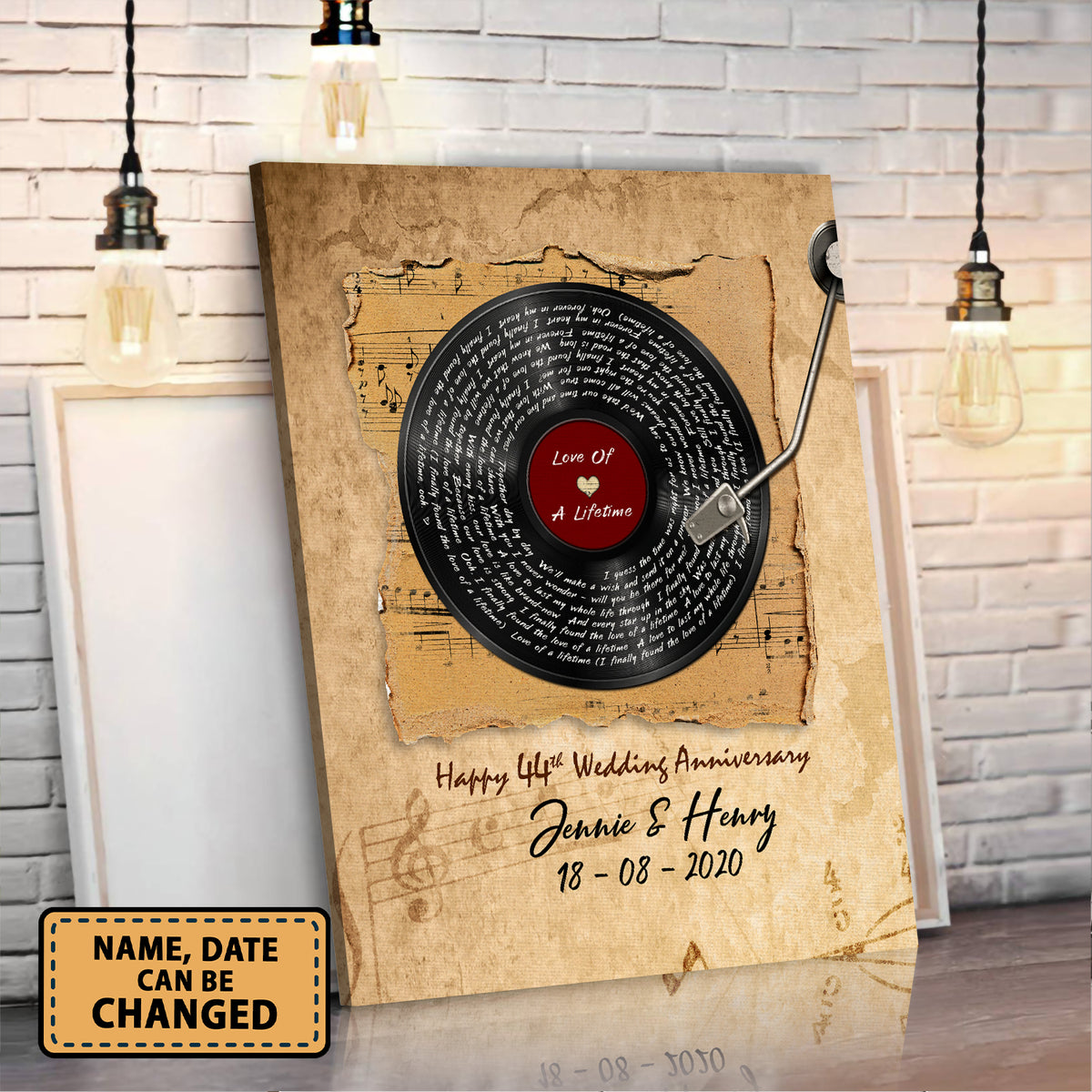 Love Of A Lifetime 44th Anniversary - Music Lyrics Song Canvas