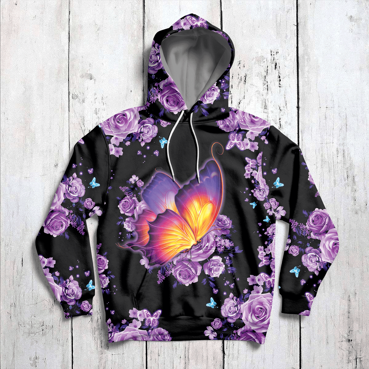 Pink Flower Butterfly G51026 - All Over Print Unisex Hoodie