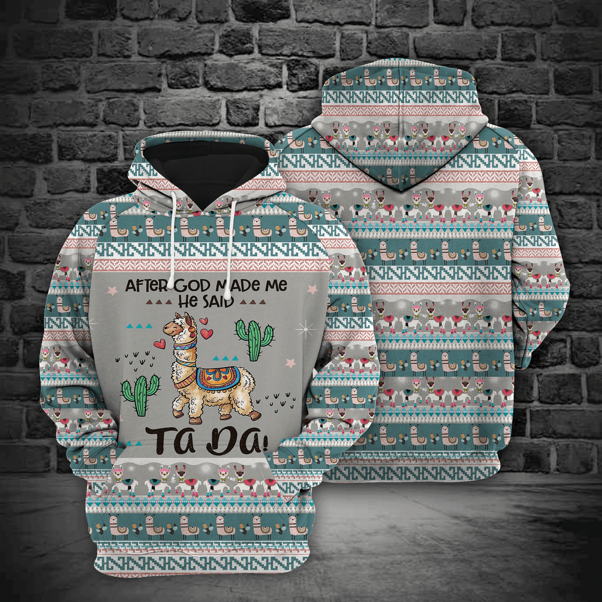 Llama God Made Me HZ111205 - All Over Print Unisex Hoodie