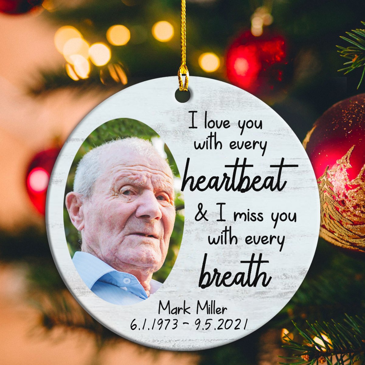 I Love You With Every Heartbeat Personalizedwitch Personalized Memorial Christmas Ornament