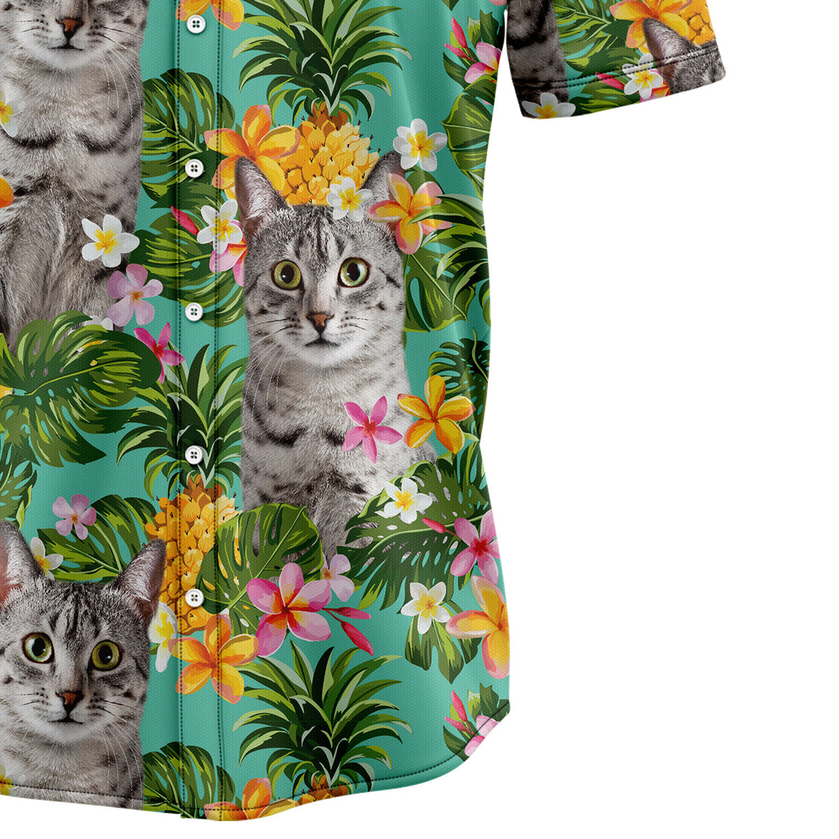 Tropical Pineapple Egyptian Mau H87072 Hawaiian Shirt