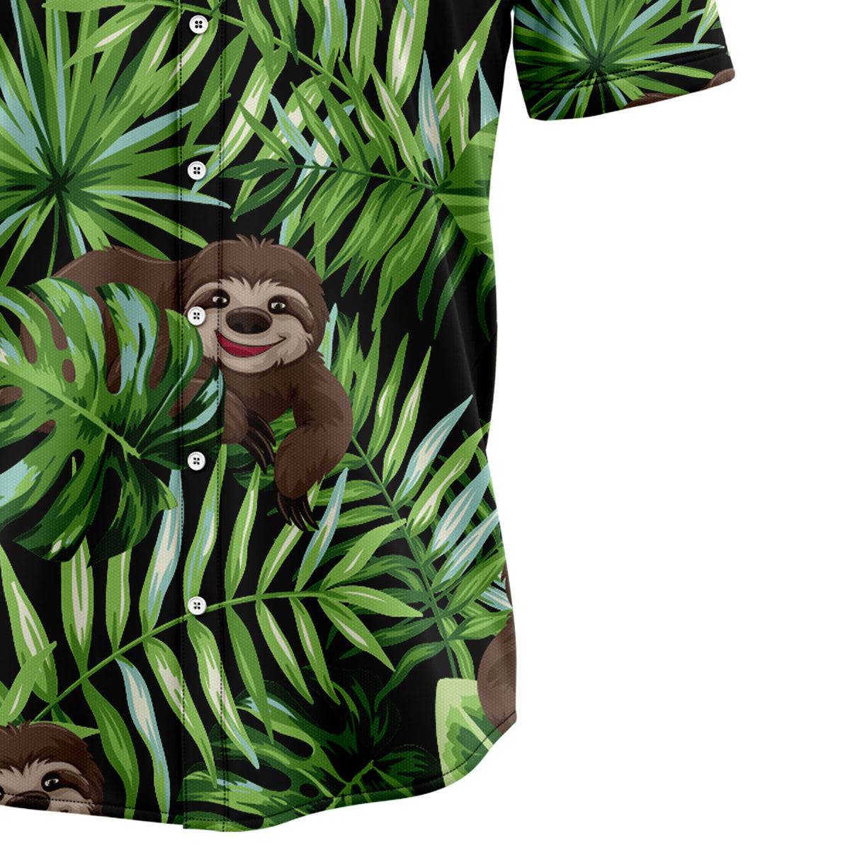 Sloth Green Tropical G5703 Hawaiian Shirt