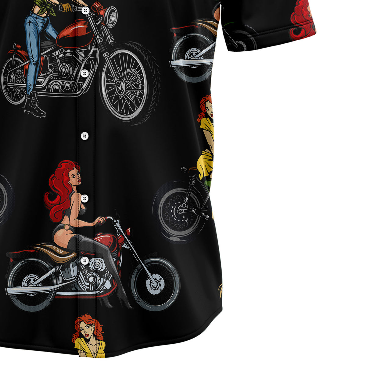 Sexy Girl Motorbike G5810 Hawaiian Shirt