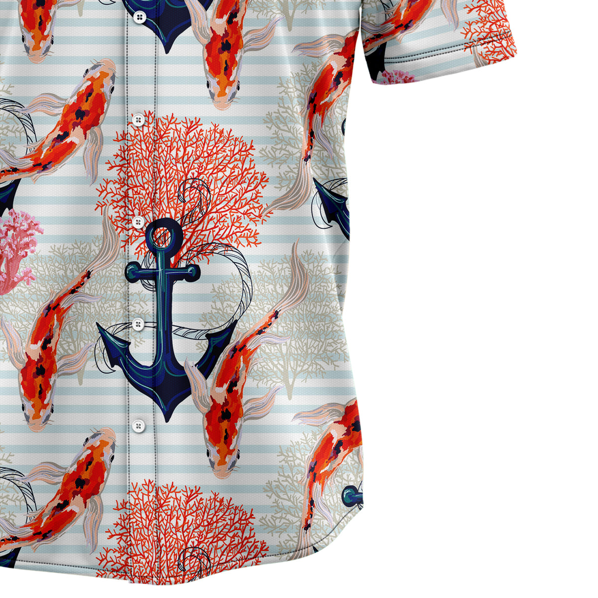 Beautiful Koi Fish And Anchor H147015 Hawaiian Shirt