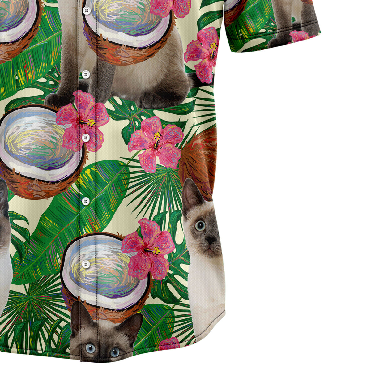 Siamese Cat Tropical Coconut G5729 Hawaiian Shirt