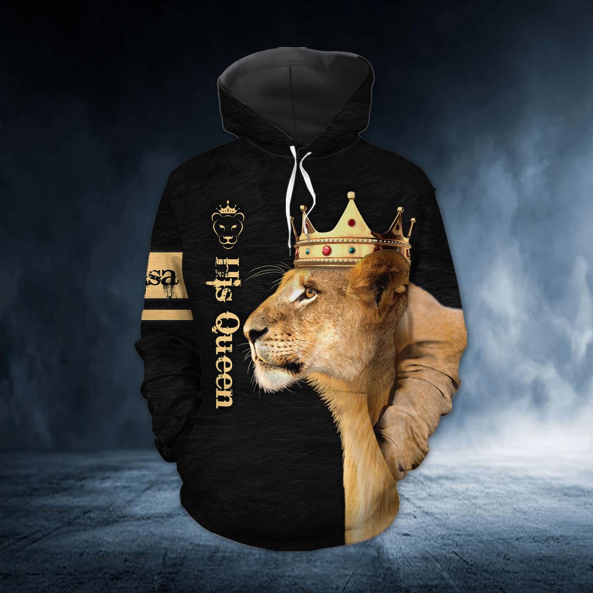 The King His Queen Custom Name All Over Print Valentine Gift Couple Matching 3D Hoodie Personalizedwitch For Couple