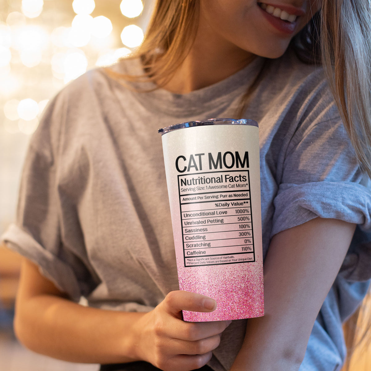 Cat Mom Nutritional Facts 20Oz Tumbler