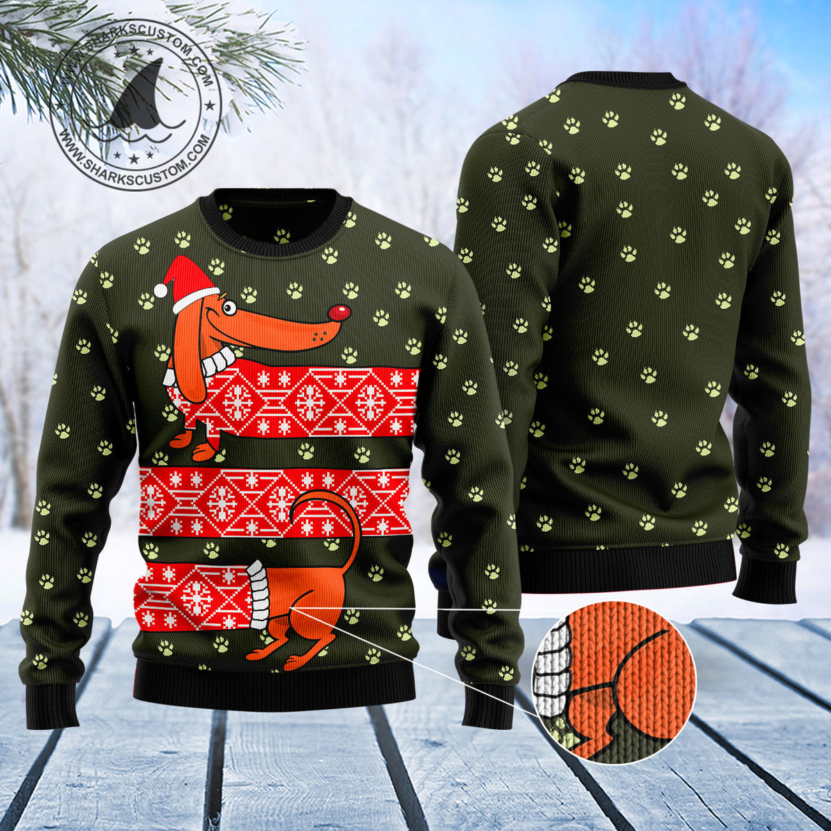 Dachshund Funny Christmas T2810 Ugly Christmas Sweater