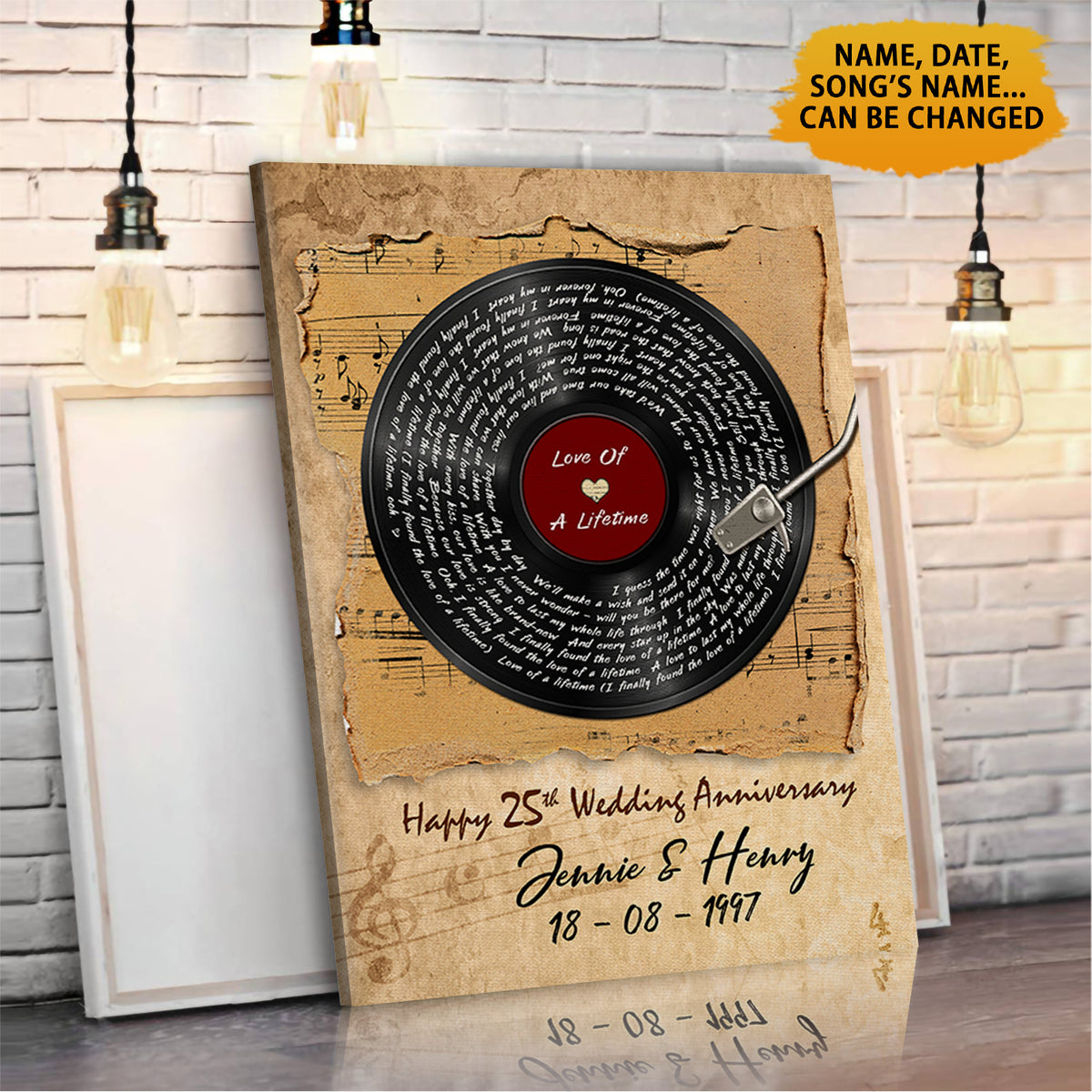 Personalized Love Of A Lifetime 25th Anniversary Canvas Valentine Gifts