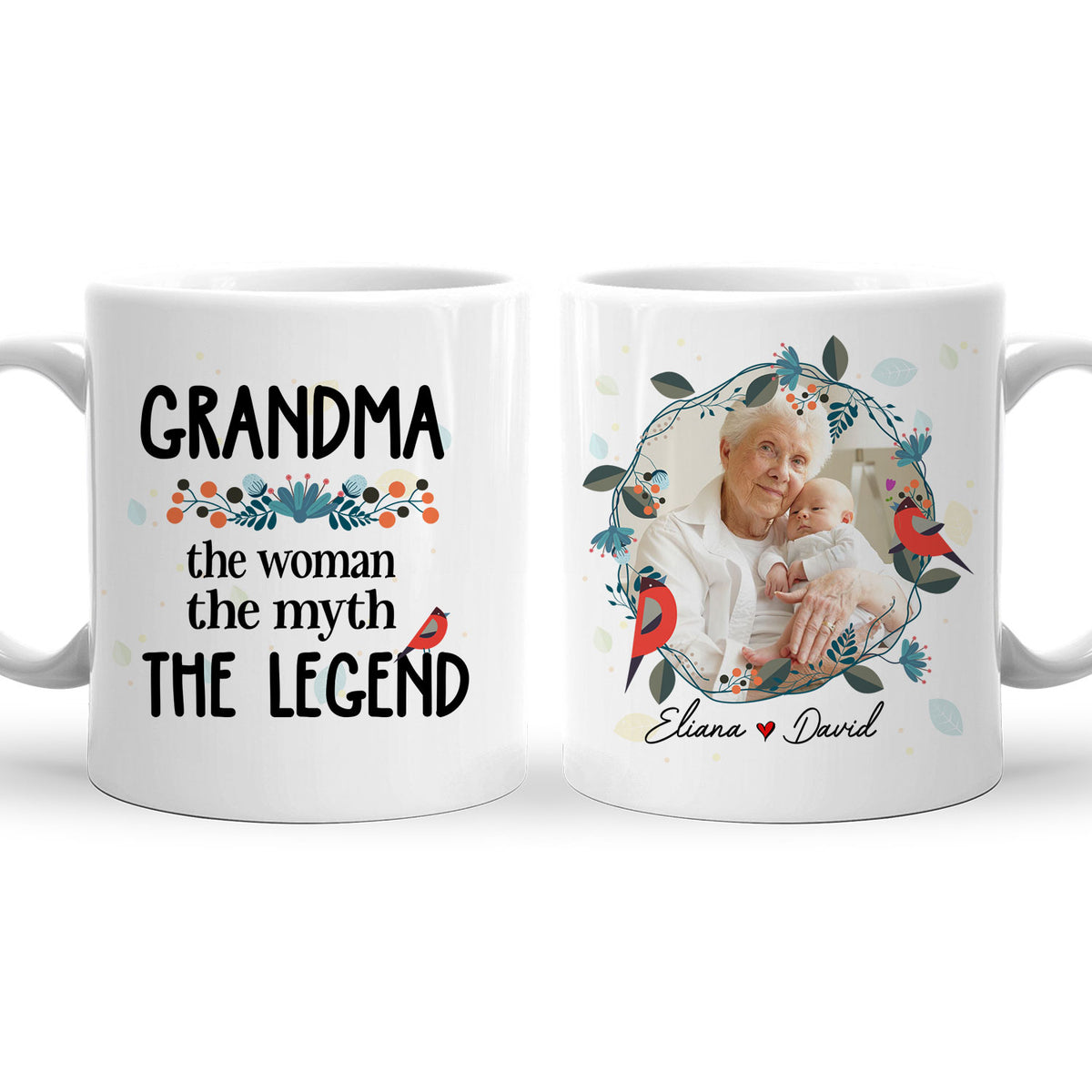 Grandma The Woman The Myth The Legend Custom Mug With Your Name & Photo