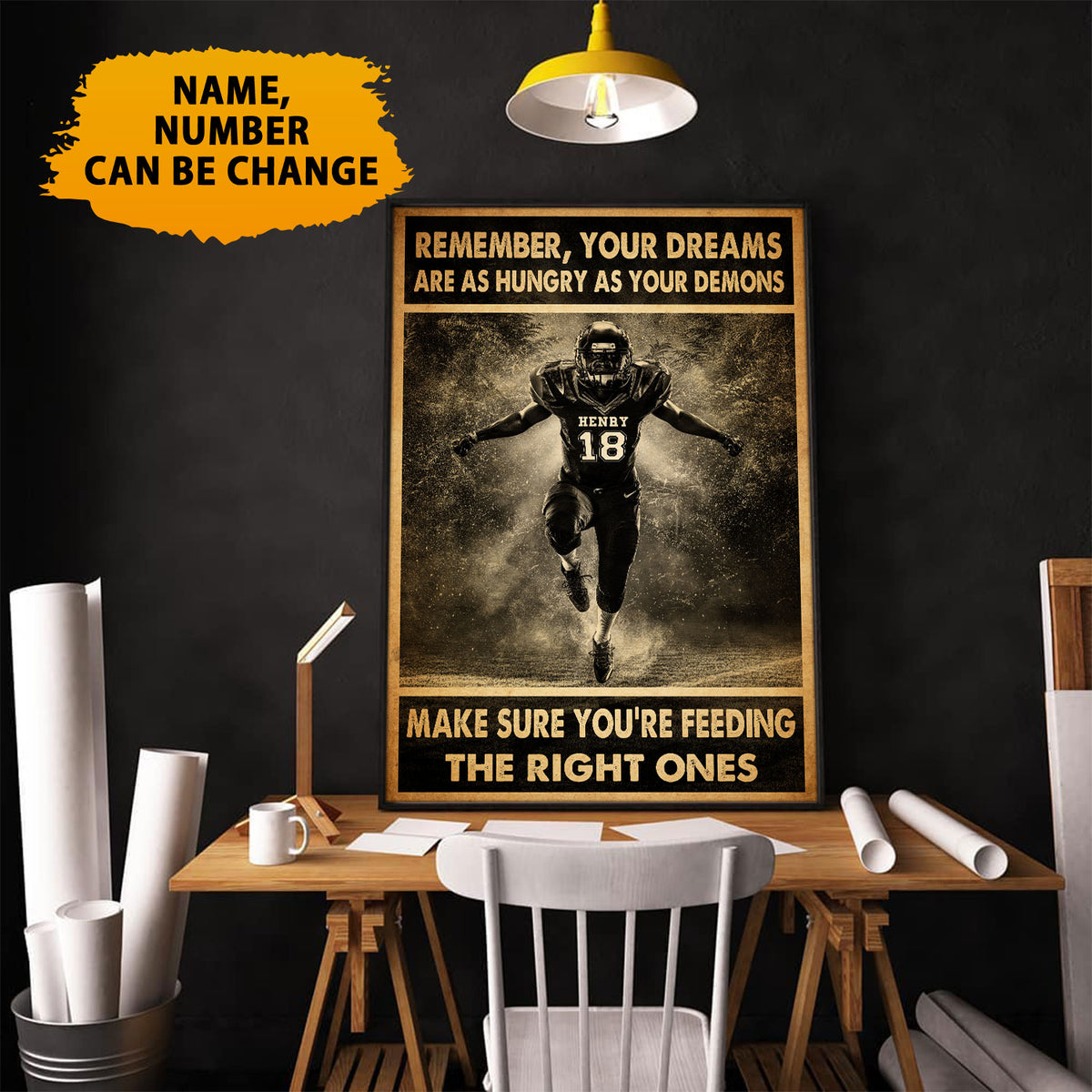 Football Remember, Your Dreams Are As Hungry As Your Demons Poster
