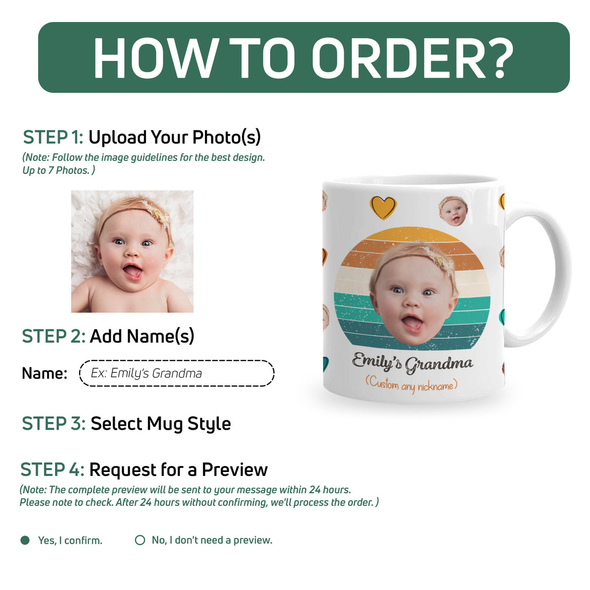 Personalized Funny Grandma Mug Custom Face Custom Grandkids Photo Family Coffee Mug, Names Personalizedwitch