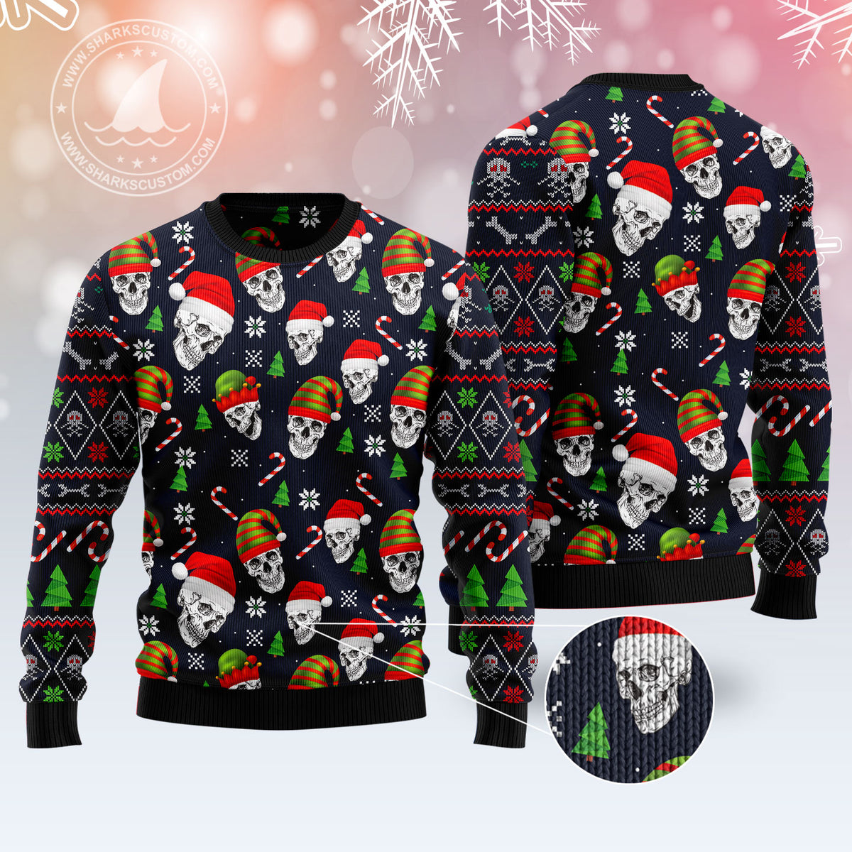 Skull Face T910 Ugly Christmas Sweater