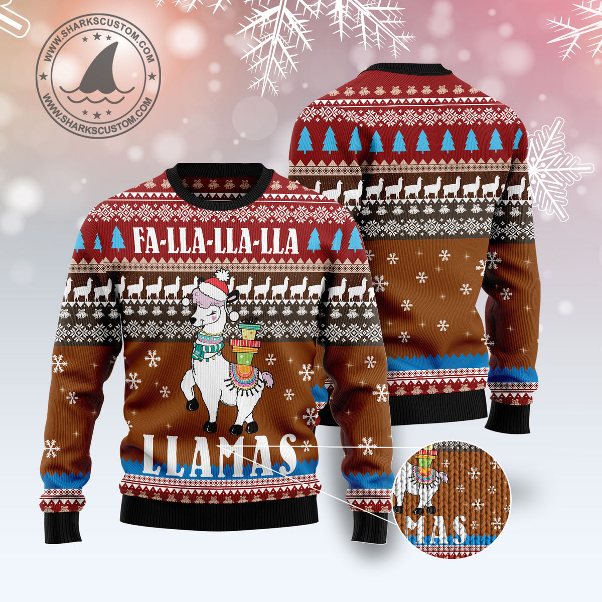 Fa Lla Lla Llamas G51026 Ugly Christmas Sweater