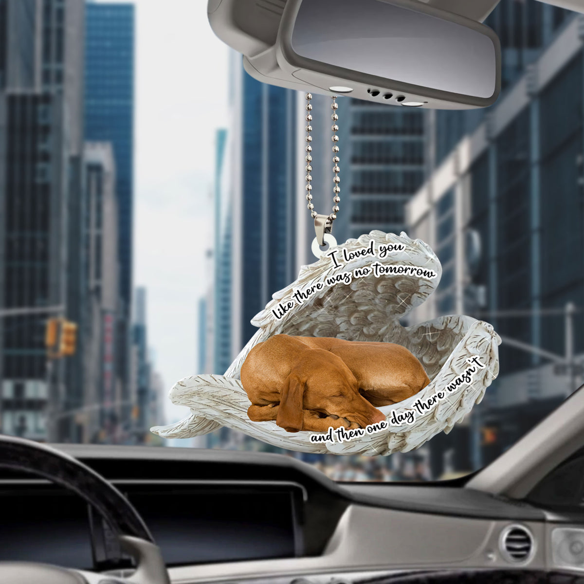 Vizsla Sleeping Angel Dog Personalizedwitch Flat Car Memorial Ornament