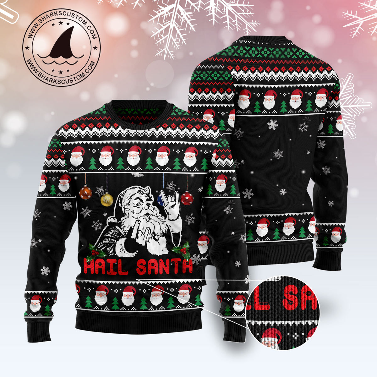 Hail Santa HZ120911 Ugly Christmas Sweater