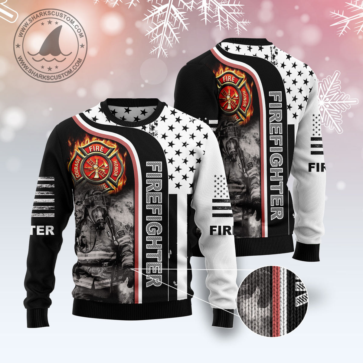 Firefighter Awesome T2010 Ugly Christmas Sweater