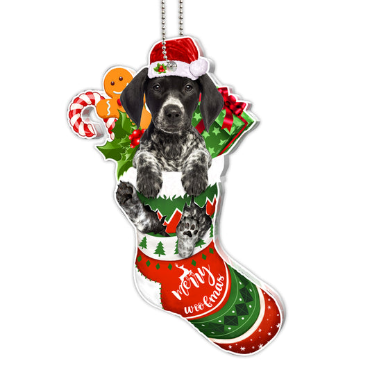 German Shorthaired Pointer Tree Socks Acrylic Ornament