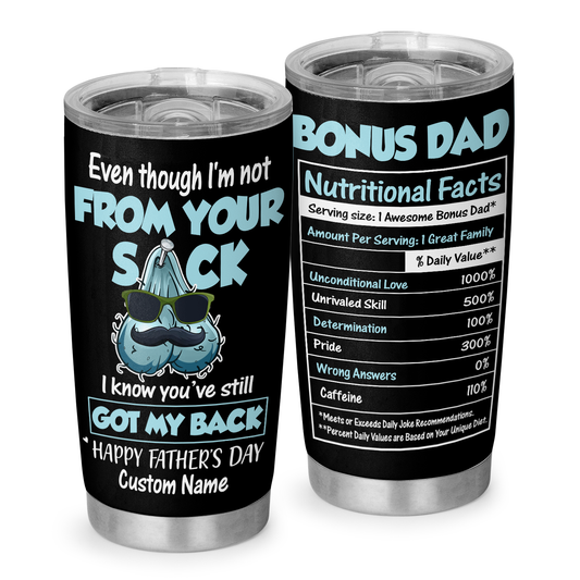 Happy Fathers Day To Bonus Dad Stepdad Personalized 20Oz Tumbler