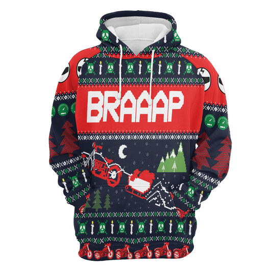 Motorbike Braaap All Over Print Unisex Hoodie