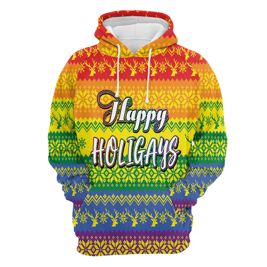 LGBT Pride Happy Holigays All Over Print Unisex Hoodie