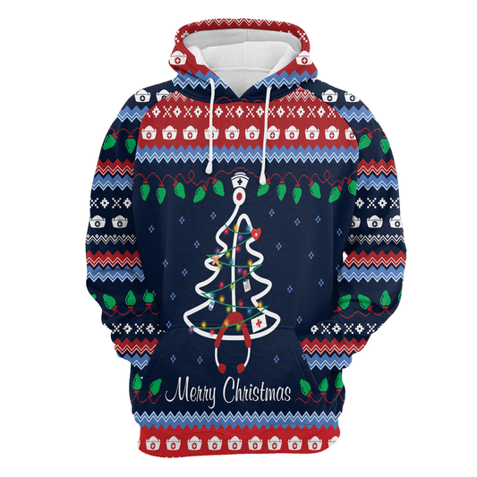 Merry Christmas Nurse All Over Print Unisex Hoodie