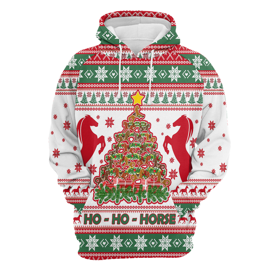 Horse Christmas Tree All Over Print Unisex Hoodie