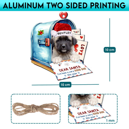 Personalized Anatolian Shepherd In Mailbox Christmas Aluminum Ornament