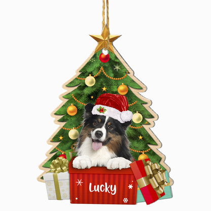 Personalized Australian Shepherd Christmas Tree Aluminum Ornament
