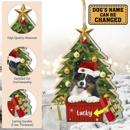Personalized Australian Shepherd Christmas Tree Aluminum Ornament