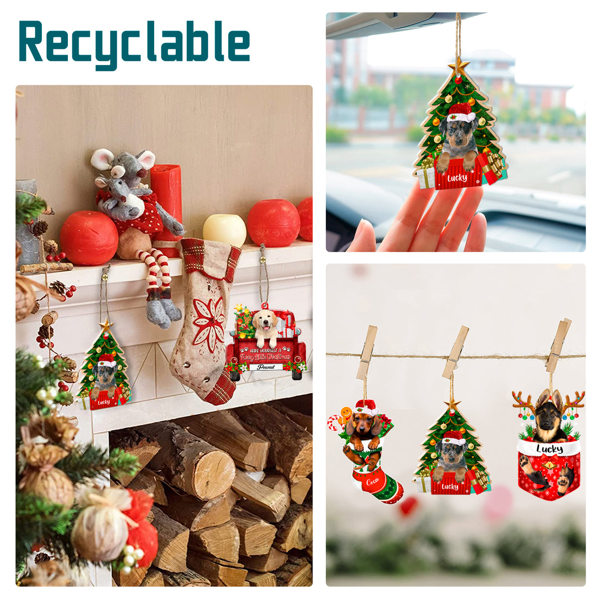 Personalized Beauceron Christmas Tree Aluminum Ornament