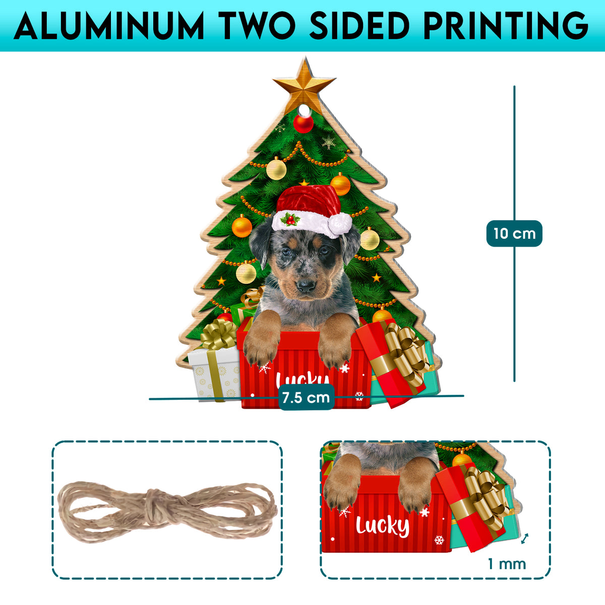 Personalized Beauceron Christmas Tree Aluminum Ornament