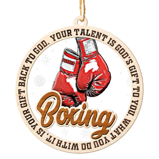 Personalized Boxing 2-Layer Wood & Acrylic Christmas Ornament