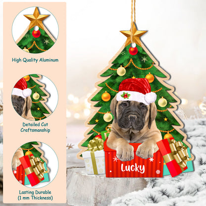 Personalized Bullmastiff Christmas Tree Aluminum Ornament