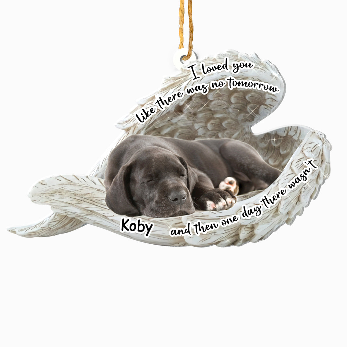 Personalized Cane Corso Sleeping Angel Memorial Aluminum Ornament