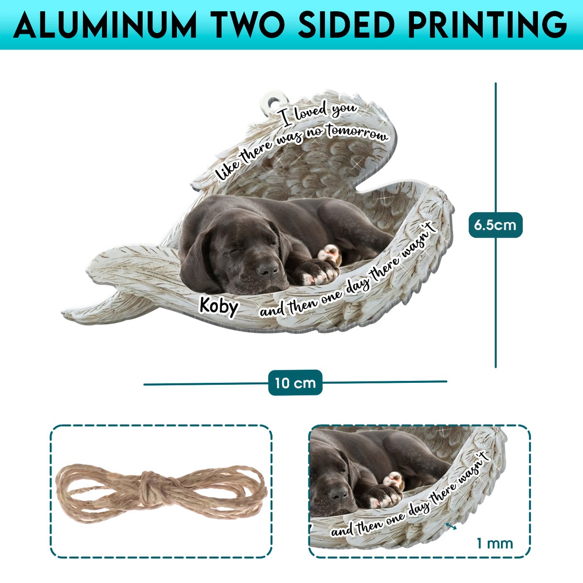 Personalized Cane Corso Sleeping Angel Memorial Aluminum Ornament